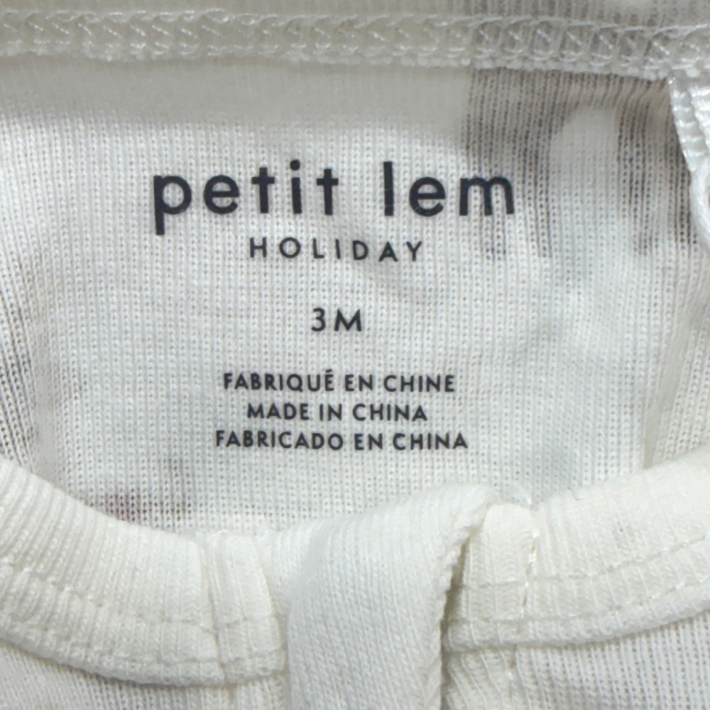 Petit Lem Holiday Reindeer 2-Way Zip Footed Sleeper Unisex 3M Off White - Picture 7 of 12